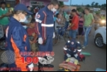 ARIQUEMES: Motociclista sofre fratura na perna após colidir com carro no Setor 09 
