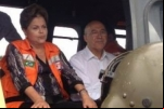 Dilma e Confúcio sobrevoam áreas alagadas da Capital