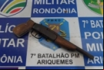 Ariquemes: Polícia Militar apreende mais uma arma de fogo e prende infratores