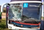 ARIQUEMES: Acidente entre onibus e motocicleta deixa vítima falta na BR–364 – IMAGENS FORTES