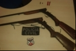 Polícias Civil e Militar de Machadinho do Oeste apreendem armas de fogo e prendem suspeitos