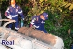 CUJUBIM: Caminhão capota e mulher morre durante acidente