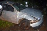 Jaru: Gol com três ocupantes capota na BR 364 próximo ao Posto da PRF