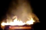 BURITIS: Após acidente com caminhão, ponte da estrada parque é incendiada durante a noite