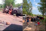 Engavetamento entre carros e caminhões deixa vários mortos e feridos na BR–414, entre Anápolis e Planalmira – Vídeo