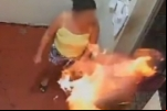 Esposa coloca fogo no marido após ser agredida durante show em RO