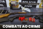 Polícia civil de Rondônia prende dois em flagrante, apreende três armas de fogo e cumpre mandado de prisão por homicídio