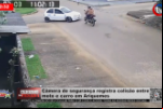 Câmera de segurança registra colisão entre moto e carro em Ariquemes – Vídeo