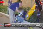 Motociclista e pedestre são socorridos após colisão na Av. Diamantes do Bairro Parque das Gemas – Vídeo