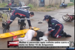 Mulher é socorrida após colisão entre carro e moto no Setor 10 de Ariquemes – Vídeo