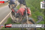 Motociclista sofre queda após colisão com carretinha na BR–364 de Ariquemes – Vídeo