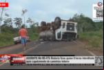 ACIDENTE NA RO – 479: Rodovia ficou quase 8 horas interditada após capotamento de caminhão leiteiro – Vídeo