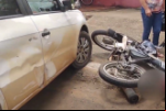 Colisão entre motocicleta e carro deixa duas vítimas feridas na Av. Jamari em Ariquemes – Vídeo