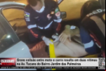 Grave colisão entre moto e carro resulta em duas vítimas na Av.Tucano do Bairro Jardim das Palmeiras – Vídeo