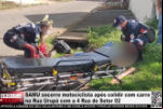 SAMU socorre motociclista após colidir com carro na Rua Urupá com a 4 Rua do Setor 02  – LIVE: ESTAMOS NO AR! PROGRAMA BRONCA DA PESADA