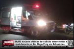 SAMU socorre vítimas de colisão entre motos e caminhonete na Av. Hugo Frey em Ariquemes – Vídeo