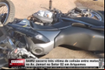 SAMU socorre vítimas de colisão entre motos e caminhonete na Av. Hugo Frey em Ariquemes – Vídeo