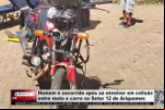 Homem é socorrido após se envolver em colisão entre moto e carro no Setor 12 de Ariquemes – Vídeo
