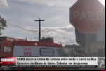 SAMU socorre vítima de colisão entre moto e carro na Rua Casemiro de Abreu do Bairro Colonial em Ariquemes – Vídeo