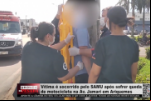 Vítima é socorrido pelo SAMU após sofrer queda de motocicleta na Av. Jamari em Ariquemes – Vídeo