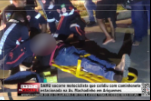 SAMU socorre motociclista que colidiu com caminhonete estacionada na Av. Machadinho em Ariquemes – LIVE: ESTAMOS NO AR! PROGRAMA BRONCA DA PESADA