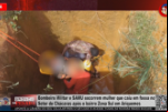 Bombeiro Militar e SAMU socorrem mulher que caiu em fossa no St de Chácaras após o bairro Zona Sul – Vídeo