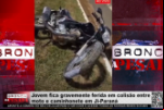 Jovem fica gravemente ferida em colisão entre moto e caminhonete em Ji–Paraná – Vídeo